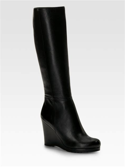 prada wedge boots